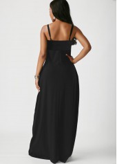 Spaghetti Strap Palm Leaf Print Side Pocket Mint Green Dress