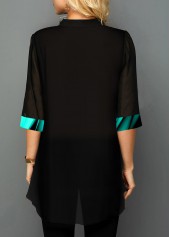 Spaghetti Strap Three Quarter Sleeve Printed Blouse