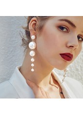 White Pearl Detail Earrings for Women