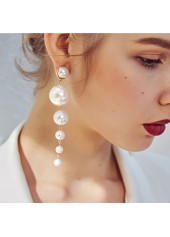 White Pearl Detail Earrings for Women
