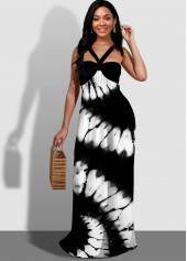 Tie Dye Print Spaghetti Strap Maxi Dress