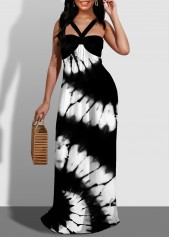 Tie Dye Print Spaghetti Strap Maxi Dress