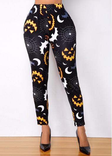 Rosewe High Waist Super Elastic Halloween Print Legging - L