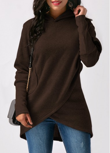 Rosewe Women Hoodie Brown Long Sleeve - XL