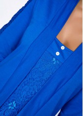 Lace Panel Faux Two Piece T Shirt