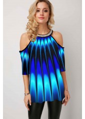 Printed Ombre Bib Neck T Shirt