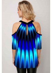 Printed Ombre Bib Neck T Shirt