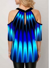 Printed Ombre Bib Neck T Shirt