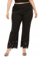 Pierced Elastic Waist Plus Size Pants