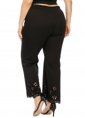 Pierced Elastic Waist Plus Size Pants