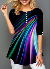 Round Neck Half Sleeve Printed T Shirt