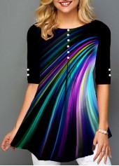 Round Neck Half Sleeve Printed T Shirt