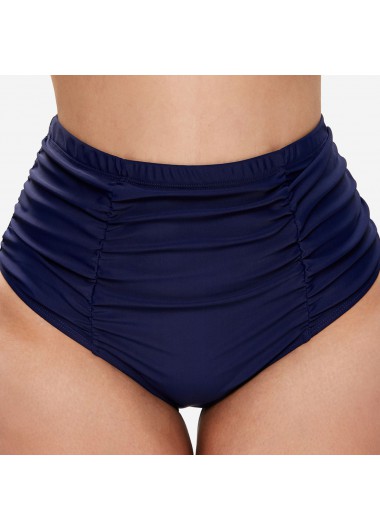 Rosewe Ruched High Waist Plus Size Swimwear Panty - 2X