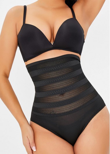 Rosewe Womens Body Shaper Shapewear Waist Trainer Black Mesh High Waist Shapewear Panty - XL