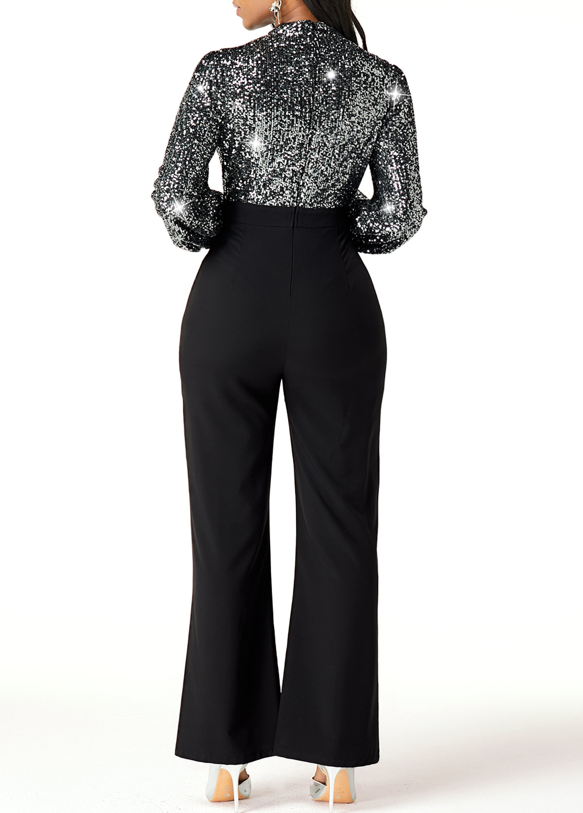 Cutout Front High Waist Sequin Embellished Jumpsuit | Rosewe.com - USD ...