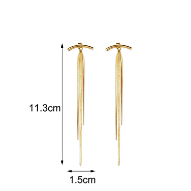 Gold Chain Tassel Metal Earring Set