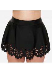 Plus Size High Waist Pierced Black Pantskirt