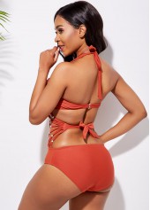 Cutout Detail Tie Back Tie Back One Piece Swimwear