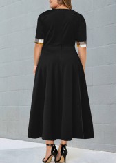 Ginger Plus Size Decorative Button Plaid Dress