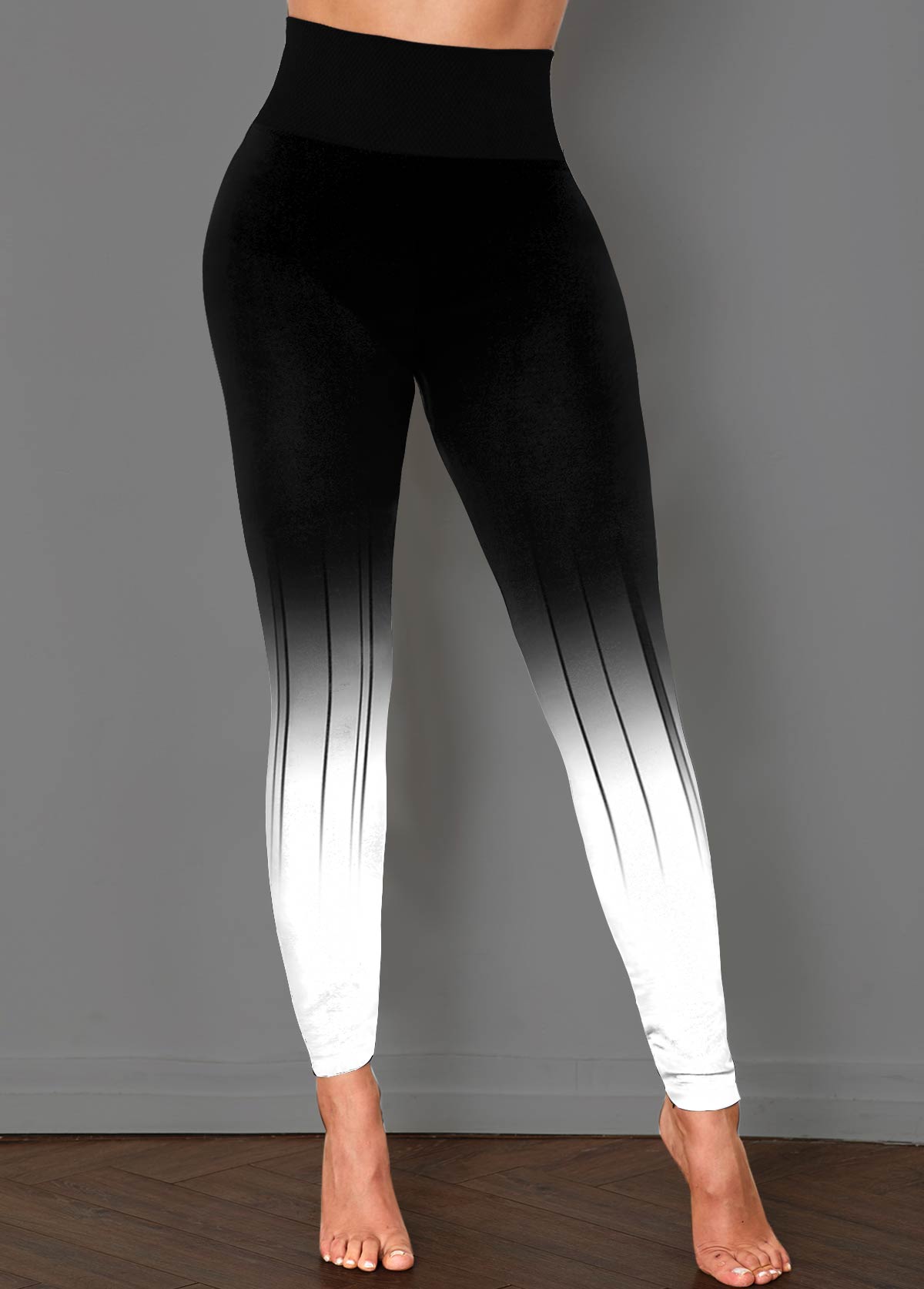 Skinny Black Ombre High Waist Pants | Rosewe.com - USD $28.98