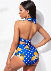 High Waist Halter Polka Dot Bikini Set