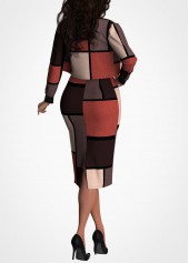 Long Sleeve Contrast Cardigan and Dress