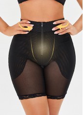 High Waist Black Semi Sheer Panties