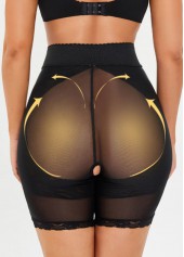 High Waist Black Semi Sheer Panties