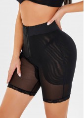 High Waist Black Semi Sheer Panties