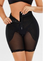 High Waist Black Semi Sheer Panties