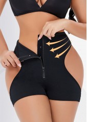 Cutout Back Black Zip Detail Panties