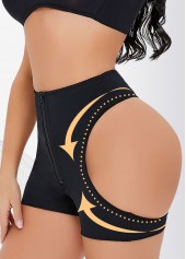 Cutout Back Black Zip Detail Panties