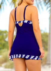 Polka Dot Bowknot Plus Size Swimdress and Shorts