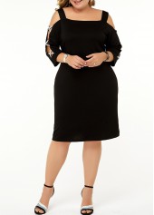 Cold Shoulder Black Plus Size Dress