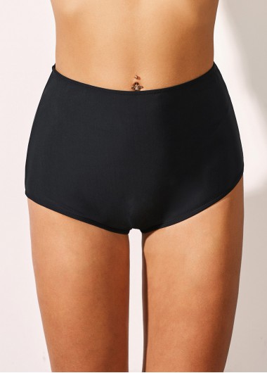 Rosewe High Waist Carry Buttock Black Swimwear Shorts - 18