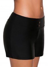 Low Waisted Black Plus Size Swim Shorts