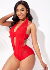 High Waisted Mesh Stitching Multi Wear Bikini Set