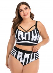 Printed Spaghetti Strap Plus Size Bikini Set