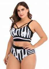 Printed Spaghetti Strap Plus Size Bikini Set