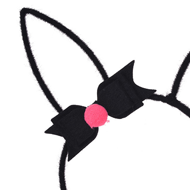 Bowknot Plush Rabbit Ears Black Headband