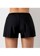 Black Mid Waist Pierced Swimwear Shorts