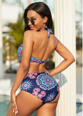 Tribal Print Halter One Piece Swimwear