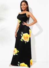 Floral Print Spaghetti Strap Maxi Dress