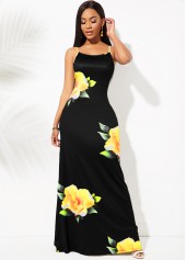 Floral Print Spaghetti Strap Maxi Dress