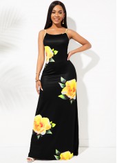 Floral Print Spaghetti Strap Maxi Dress