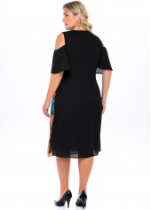 Geometric Print Plus Size Chiffon Dress