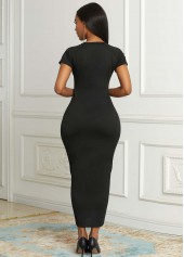 Short Sleeve Letter Print Round Neck Dress