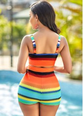 Colorful Striped Spaghetti Strap Bikini Set