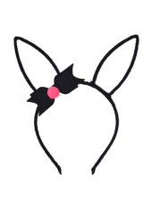 Bowknot Plush Rabbit Ears Black Headband
