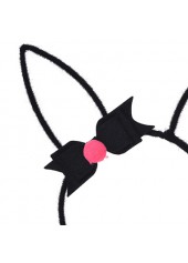Bowknot Plush Rabbit Ears Black Headband